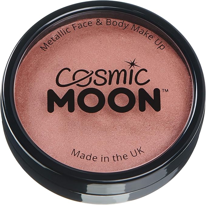 Metallic Pro Face & Body Paint Cake Pots by Cosmic Moon - Rose Gold - Professional Water Based Face Paint Makeup for Adults, Kids - 1.26oz