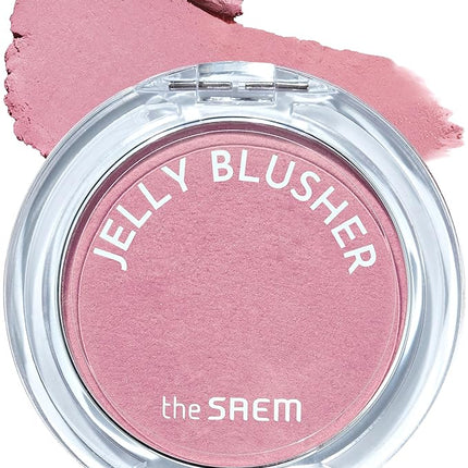 THESAEM Jelly Blusher - PP02 Baby Lavender Greyish Lavender - Korean Watercolor Blush Cushion Velvet Finish - Long-Lasting Vibrant Cheek Color with Smooth Blending Formula, 0.21oz