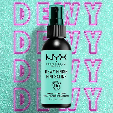 NYX PROFESSIONAL MAKEUP Makeup Setting Spray - Dewy Finish, Long-Lasting Face Mist for up to 16HR Wear, Vegan Formula
