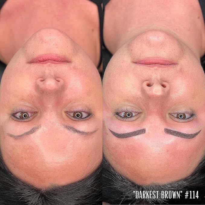 MADLUVV Professional Makeup Pigment for PMU Brow Artistry, Made in the USA, Vegan, Cruelty-free, Non-Toxic, Gel Consistency & High Retention - Darkest Brown 114