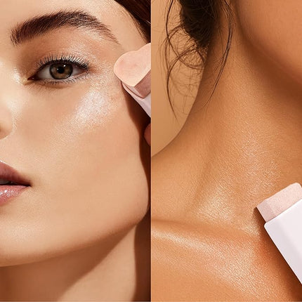 TOUCH IN SOL In My Heart Stick Highlighter (#Moonlight Beam) - Cream Highlighter Stick for Korean Makeup, Multi-Use for Lips, Cheeks & Body, Blendable for Dewy Glow, K-Beauty (0.21 oz)