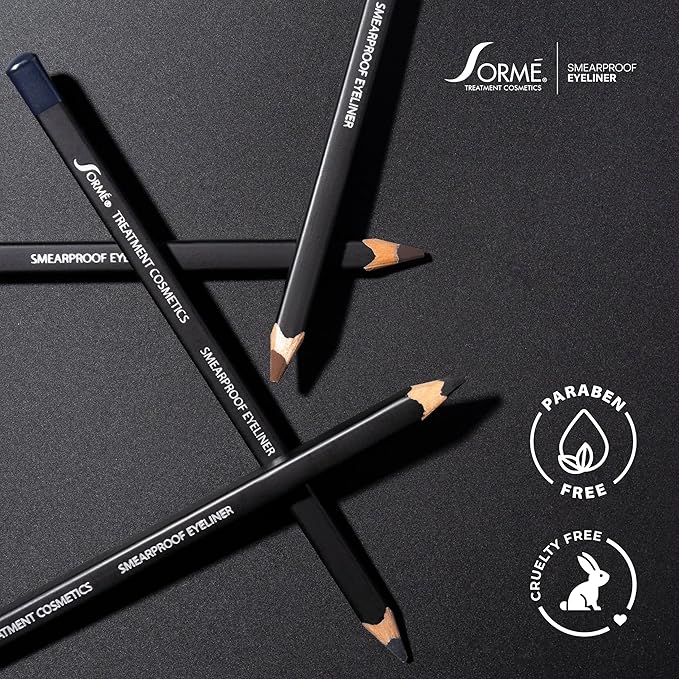Sorme Treatment Cosmetics Smearproof Eyeliner 0.16oz | Long Lasting Black Waterproof Eyeliner Pencil | Smudge-Proof Waterline Eyeliner | Cruelty-Free and Gentle Pencil Eyeliner