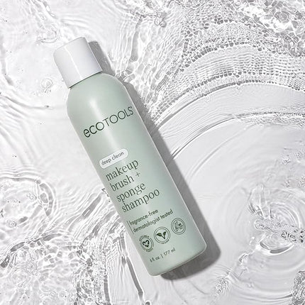 EcoTools Makeup Brush + Sponge Shampoo Cleanser, Deep Clean, Sulfate-Free, Fragrance-Free Brush Cleaner for Makeup Sponges & Tools, Vegan & Cruelty-Free, 8 fl. oz
