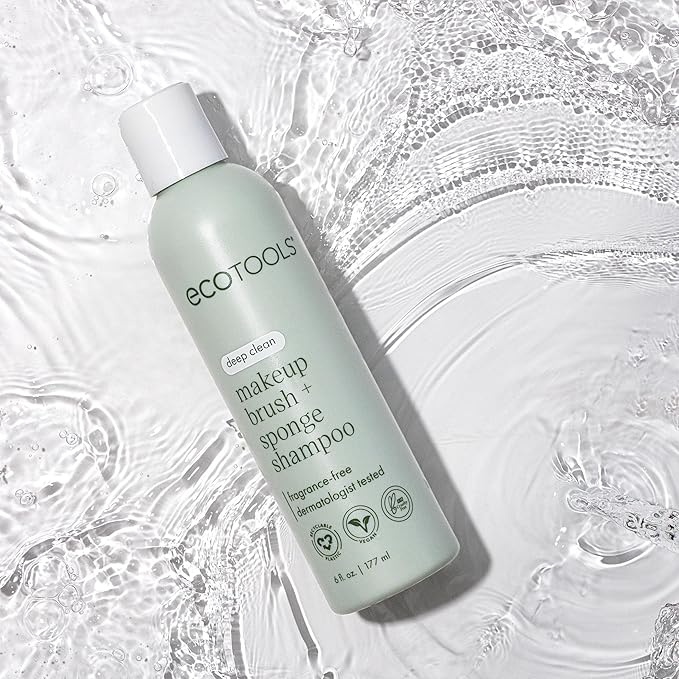 EcoTools Makeup Brush Cleansing Pad + Deep Clean Shampoo Bundle, Brush Cleaner Mat & Makeup Brush Cleanser For Deep Cleaning Tools, Clean Formula, Cruelty-Free, & Vegan, 2 Piece Set