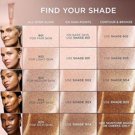 L'Oreal Paris Makeup True Match Lumi Glotion, Natural Glow Enhancer, Illuminator Highlighter, Bronzing Drops For a Sun-Kissed Glow, 901 Fair