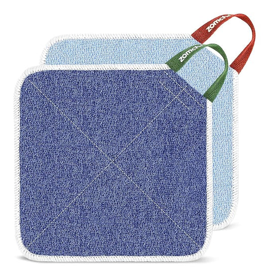 ZOMCHI Exfoliating Wash Cloths for Face and Body, Dual Sided Scrub Bath Cloth, Shower Wash Cloth for Men and Women, 2 Count (Rough and Gentle)