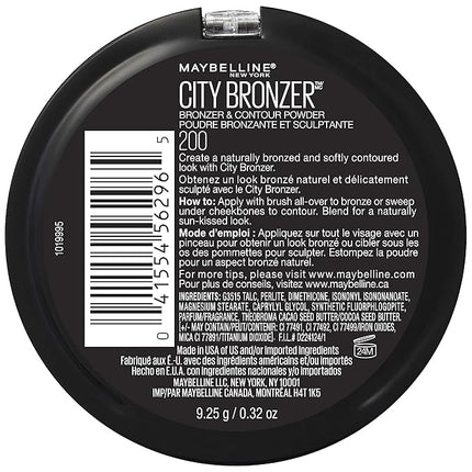 Maybelline New York City Bronzer Powder Makeup, Bronzer and Contour Powder, 200, 0.32 oz.