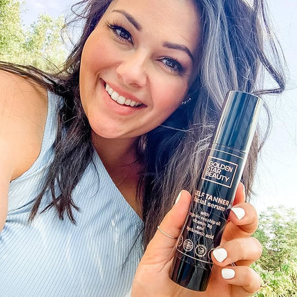 Face Tanner – Self Tan Serum w/Hyaluronic Acid and Organic Oils, Self Tanners Best Sellers, Facial Sunless Tanner for Natural Sunkissed Glow, Fake Tan Moisturizer, 2.0 fl (Light to Medium)