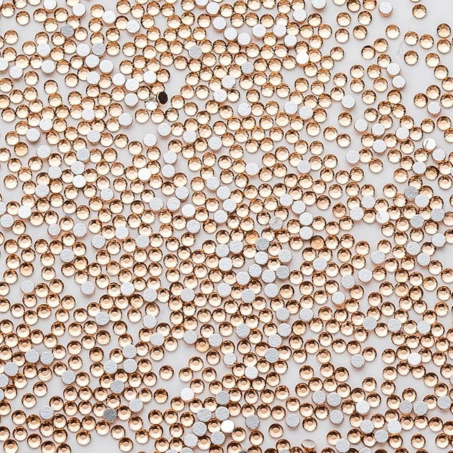 1440Pcs Champagne Crystal Rhinestones,Glass Flatback Rhinestones Small Gemstones for Nail Face Makeup Art Crafts Clothes Decoration -(SS8,2.4mm,Champagne)