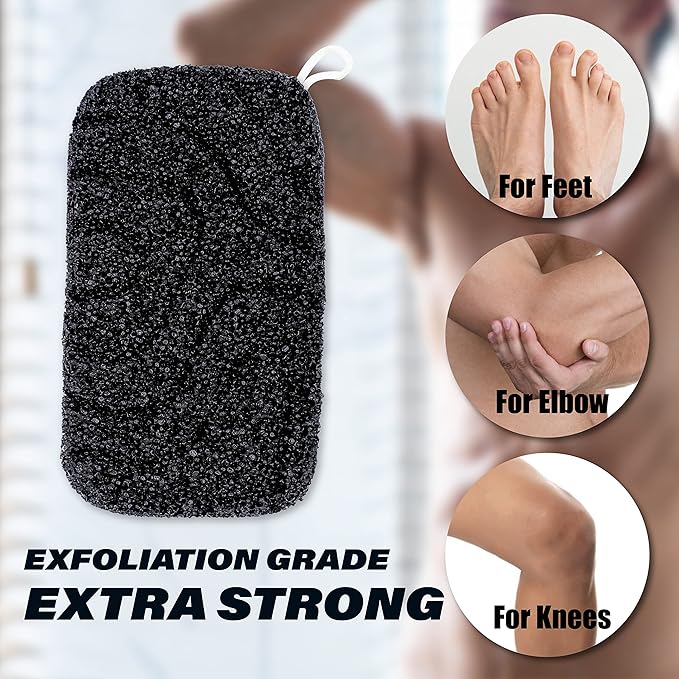 myHomeBody Extra Exfoliating Body Scrubber, Bath Sponge for Women, Loofah Exfoliator for Men, 2pc