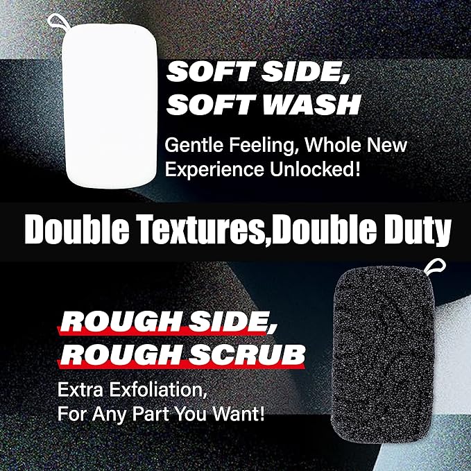 myHomeBody Extra Exfoliating Body Scrubber, Bath Sponge for Women, Loofah Exfoliator for Men, 2pc