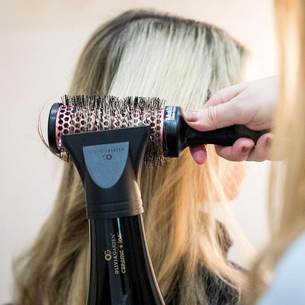 Olivia Garden 1875W Ceramic + Ion Professional Hair Dryer for Men and Women - Fast Drying Blow Dryer - Powerful Ionic Generator - 3 Heat Settings - with 2 Nozzles and Storage Bag - (Black/Gold)