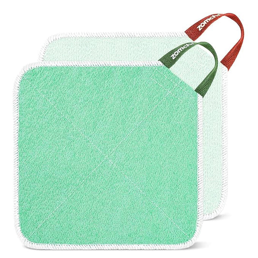 ZOMCHI Wash Cloths for Face and Body, Dual Sided Exfoliating Washcloth, Shower Wash Cloth for Men and Women, 2 Count (Rough and Gentle)