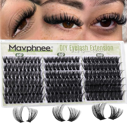 Volume Lash Clusters 60D 80D 100D Cluster Eyelash Extensions D Curve Individual Lashes Extensions 10-16MM Natural Cluster Lashes Wispy Eyelash Clusters Thick DIY Lash Pack by Mavphnee