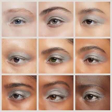 Erinde Liquid Glitter Eyeshadow Eyeliner, Metallic Shimmer Glitter Eyeshadow Liner, High Pigment Colored Eyeliner, Waterproof Long Lasting Sparkle Eye Makeup for Women, Star Silver