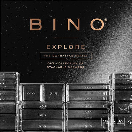 BINO THE MANHATTAN SERIES Acrylic Makeup Drawer Organizer- 5 Drawers | Clear Beauty Organizers and Storage| Cosmetic & Makeup Drawer| Home Organization| Jewelry & Vanity Accessories Drawers