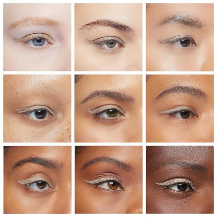 Erinde Liquid Glitter Eyeshadow Eyeliner, Metallic Shimmer Glitter Eyeshadow Liner, High Pigment Colored Eyeliner, Waterproof Long Lasting Sparkle Makeup for Women, Sunset Champagne