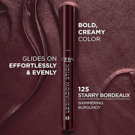 L'Oreal Paris Makeup Le Shadow Stick Eyeshadow, Blendable, Smudge-Resistant, Smokey Cream Eyeshadow, 125 Starry Bordeaux