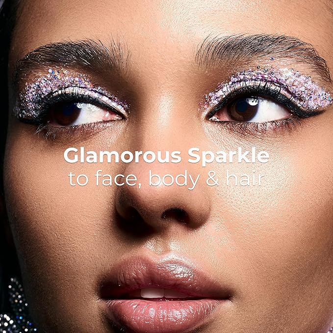 Insta Glitter Bomb: Quick-Dry Holographic Face & Body Glitter Gel | Long-Lasting Shine & Effortless Removal | Perfect Face Glitter Makeup & Body, Hair Shimmer | Vegan & Cruelty Free -0.67 fl.oz