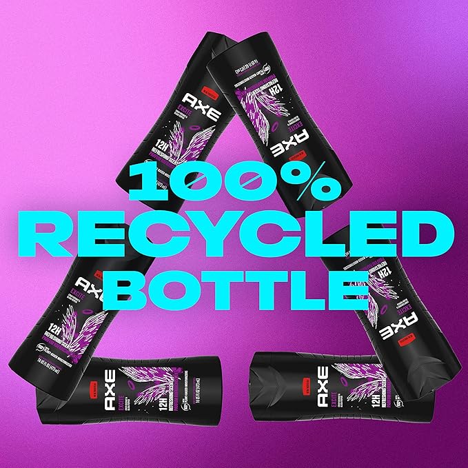 AXE Body Wash 4 Count 12h Refreshing Scent Excite Crisp Coconut & Black Pepper Men's Body Wash with 100% Plant-Based Moisturizers 16 oz